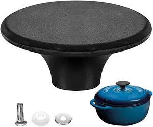 Dutch Oven Knob Replacement Pot Lid Handle Compatible with Le Creuset, Aldi, Lodge and Other Enameled Dutch Oven, Black(1 Set) ZUIHUI