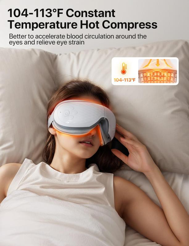 ALLJOY Eye Massager with Heat, Air Pressure & Bluetooth Music – Silent Model for Ultimate Eye Relaxation Therapy