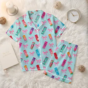 Alani Energy Drink Pajama Set, Satin Loungewear, Gift for Her