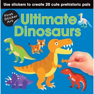 First Sticker Art: Ultimate Dinosaurs: Color By Stickers for Kids, Make 20 Pictures! (Perfect Christmas Gift, Stocking Stuffer for Ages 3+) Paperback – Sticker Book, March 28, 2023