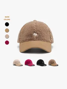 Unisex Baseball Cap, Korean Style Cute Design, Warm Windproof, Lamb Fur Material, Fox Embroidery, Large Head Size, Fall Winter Daily Wear