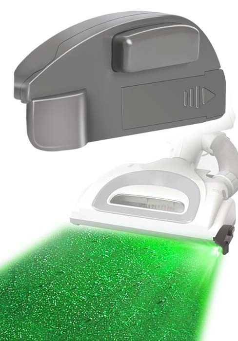 Rechargeable Vacuum Cleaner Dust Display Light, Green Light Attachment Compatible with Dyson Shark Bissell, Reveal Pet Fur Dog Cat Hair, Upgrade Vacuum Accessories Universal Lamp
