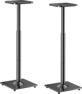 Universal Speaker Stands Height Adjustable 28"-37.4", Bookshelf Speaker Stand Pair for  Studio Large Speakers Up to 22 lbs, Surround Sound Speaker Stand with  Management, Black