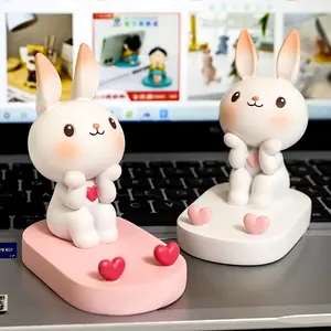 Cute Cartoon Rabbit Phone Stand, Phone Holder Design, Creative Desk Organizer Gift for Women & Girls, Office Decorative Accessory for Home & Party Use