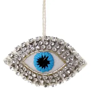 Cody Foster & Co - Silver Jeweled Eye Felt Ornament