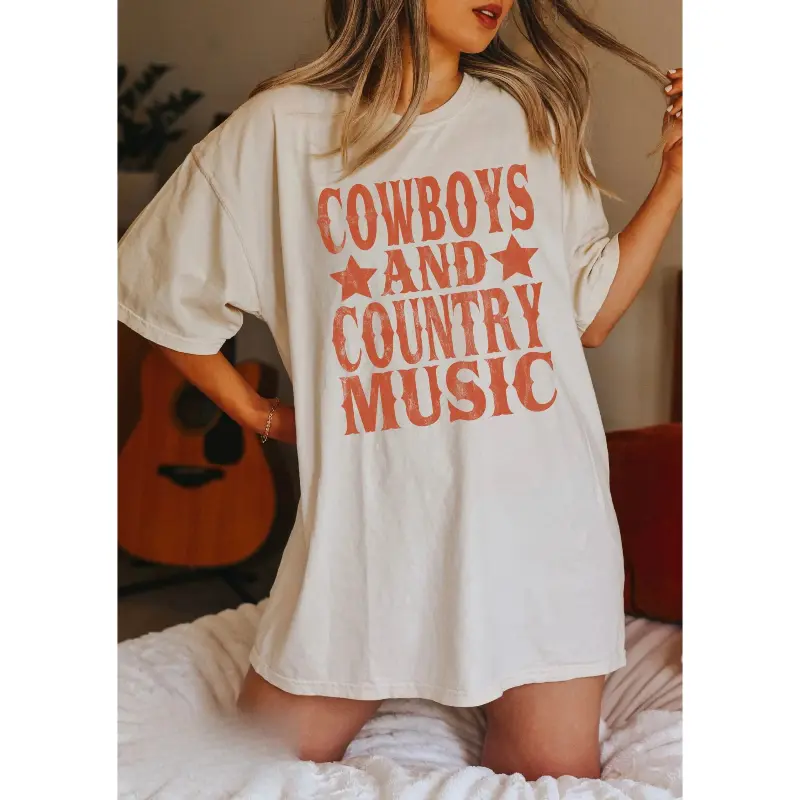 Cowboys and Country Music, Country Concert Shirt, Country Music T Shirt, Nashville Tee, Western Distressed Shirt