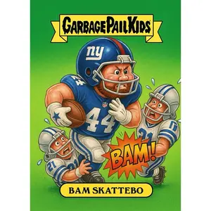 Custom GPK Bam Skattebo Giants Cam Skattebo Garbage Pail kid style