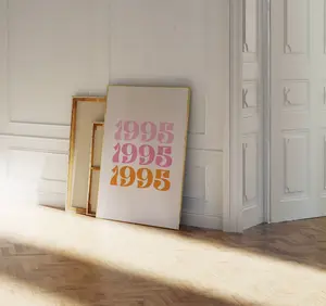 1995 Poster, Birth Year Print, Birthday Gift 1995, Birthday Decorations, Year Print, Birthday Poster, Dorm Room Decor, Pink Orange Art