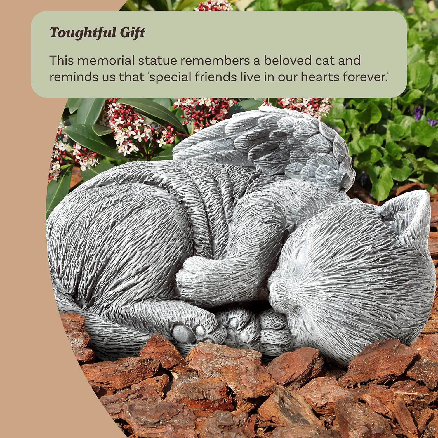 Cat Memorial Stone Peaceful Sleeping Kitten Angel Statue for Garden Remembrance Grave Marker Pet Sympathy Gift Gray Handcrafted Resin Cat Memorial Stone Peaceful Sleeping Kitten Angel Statue for Garden Remembrance Grave Marker Pet Sympathy Gift Gray Handcrafted Resin