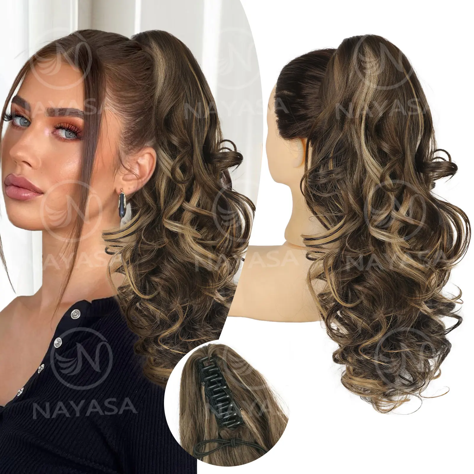 20''-Chocolate Brown with Highlights