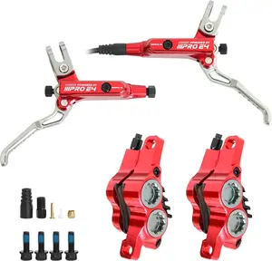 ZTZ IIIPRO E4 MTB Hydraulic Disc Brake Set, 4-Piston Hydraulic Brake Kit with Ceramic Brake Pads for Mountain Bike（Pre-Bled, Front 800mm and Rear 1550mm）