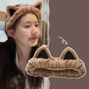 Cat Ear Headband for Women, Soft Cotton, Stretchable 7.5cm, Cute Comfortable Hair Accessory, Perfect Gift for Christmas, Halloween, Valentine's Day, Holiday, Versatile Headband