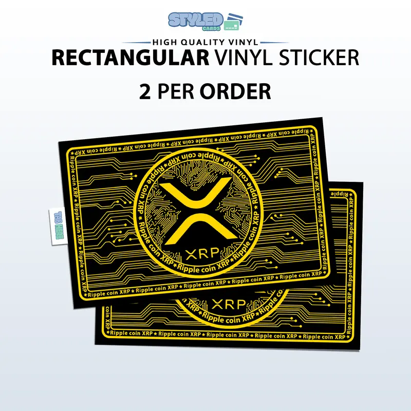XRP bitcoin rectangle vinyl sticker made with high quality vinyl and uv ink holographic Decoration