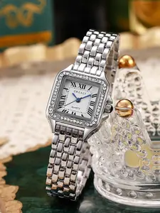 1 piece/set of trendy, fashionable, versatile, personalized and retro women's quartz watch with square dial, Fashionable Stylish Watch