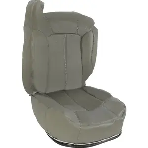 Passenger Seat Cover Compatible with 2000-2002 Chevy Chevrolet Tahoe Suburban 1500 2500 Front Right Side Artificial Leather Light Pewter Gray Bottom & Top Lean Back