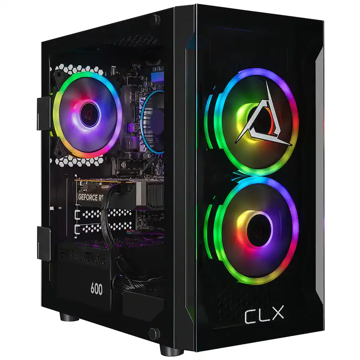 CLX SET Pre-Built Gaming Mini-Tower PC (Gaming Peripherals Compatible) with Wi-Fi, Intel Core i5-14400F 2.5GHz Processor, 16GB RAM, 1TB SSD, NVIDIA GeForce RTX 5050 8GB Graphics Card, RGB Fans, Windows 11 Home, Black Desktop for High FPS Performance