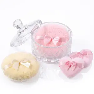 Pimoys 5 Pcs Dusting Powder Container with Puff Set, Pink Mom Gifts Body Powder Puff and Container First Mothers Day Gifts for New Mom Wife