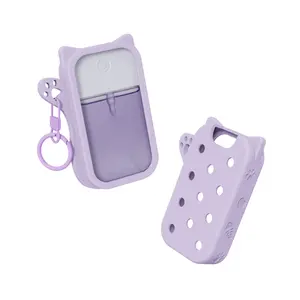 Hand Soap Dispenser Cover Silicone Hole Design Portable Hook Silicone Sleeve