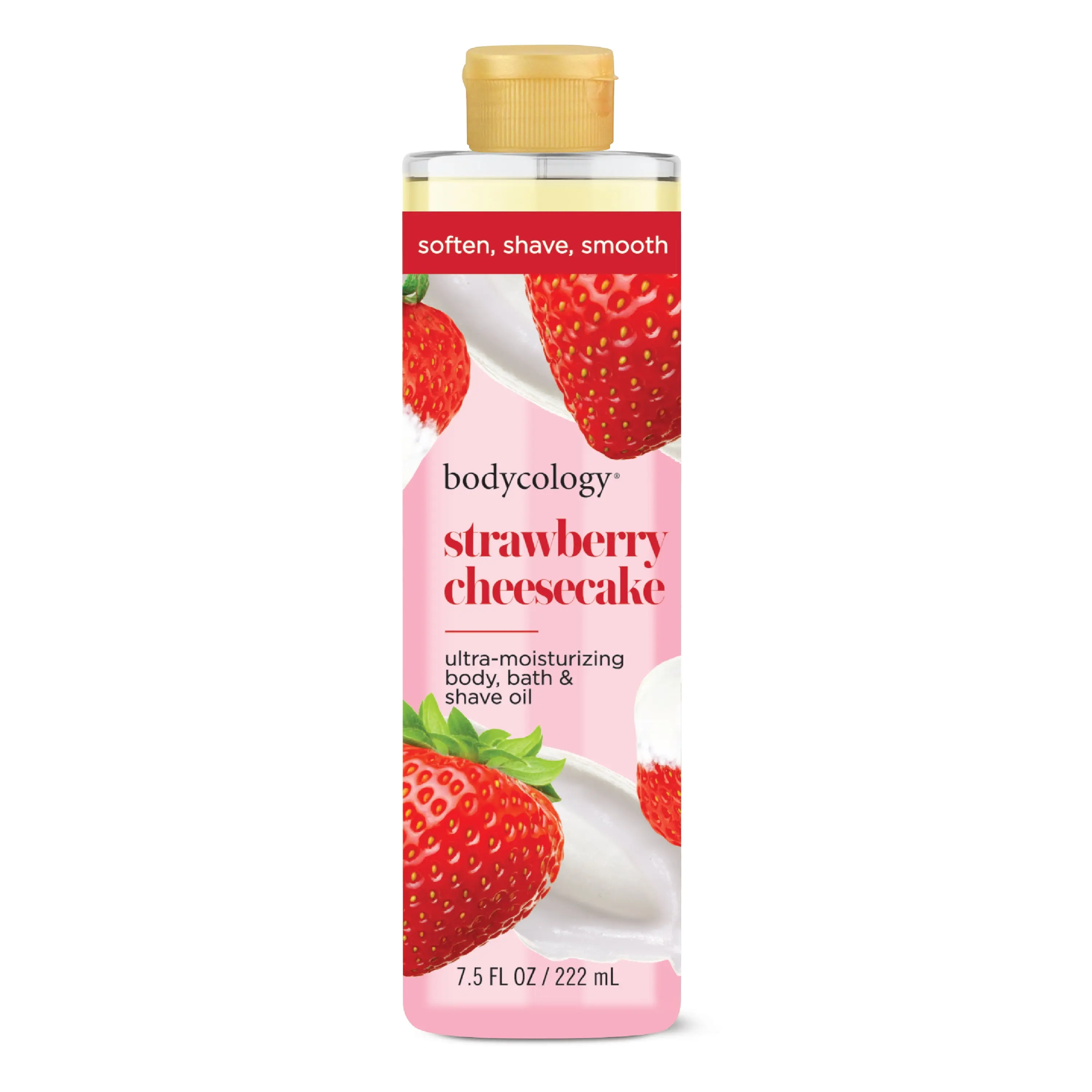 Bodycology Ultra-Moisturizing Body, Bath & Shave Oil, Strawberry Cheesecake, 7.5 fl oz