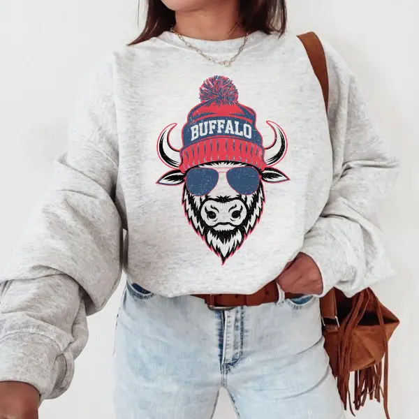 Vintage Buffalo Football Sweatshirt, Buffalo Fan Crewneck, Bills Football Fan Sweater Fabric Fit Fabric Fit.