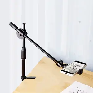Desktop Tripod Stand with Ring Light Phone Holder, Camera Stand, Manicure Photography Table, High-End Desk Accessory for Makeup & Nail Art