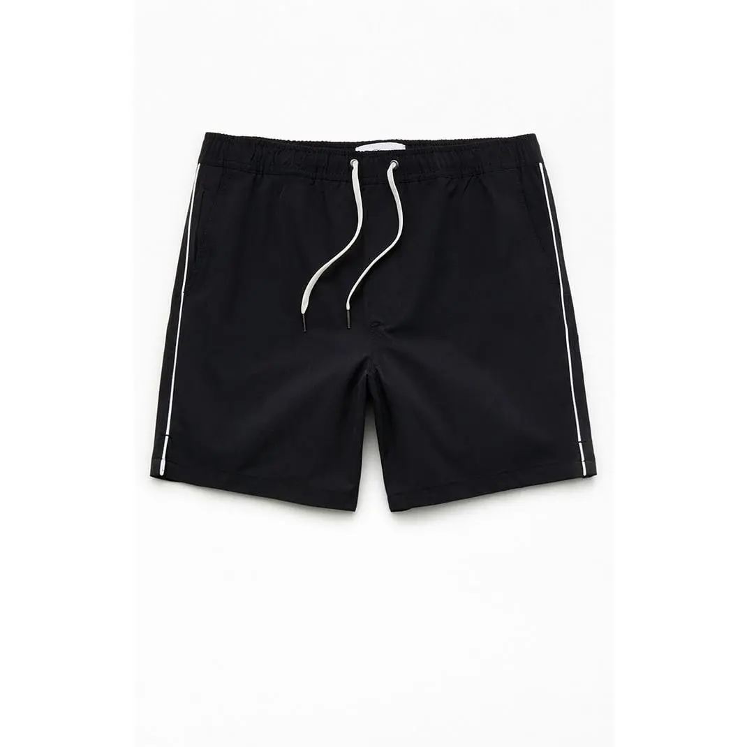 Pacsun Men's Jet Black Chambray 6" Swim Trunks