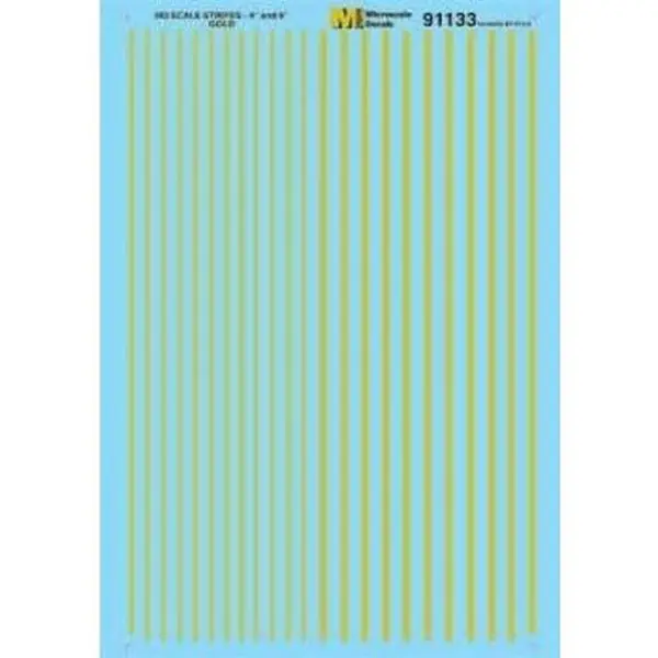 Microscale 91133 HO, Striping, 4" and 6" Widths, Gold