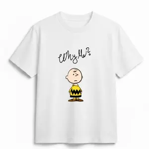 Charlie Brown “Why Me?” T-Shirt | Peanuts Funny Quote Tee | Classic Cartoon Graphic Shirt | Unisex Nostalgic Crew Neck | Unique Streetwear Top | Trendy Streetwear Graphic Shirt | Trending Shirts For Men Women
