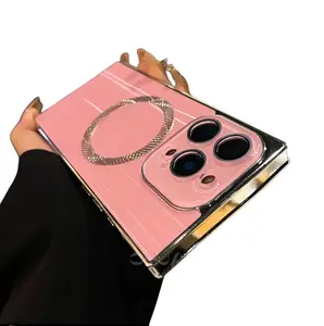 The wave-plated magnetic phone case is suitable for ip13-16 and comes with high-definition camera protection Cover Protector Smartphone Cellphone Casing Shockproof Protective