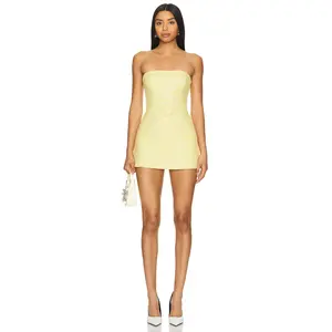 Amanda Uprichard x REVOLVE Fae Romper in Yellow Tweed