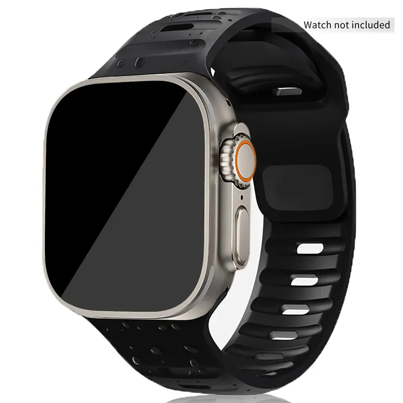 Silicone Sport Watch Band (Only Band), 1 Count Stylish Wearable Smart Watch Replacement Watchband Compatible With iWatch Series 38mm 40mm 41mm 42mm 44mm 45mm 49mm Smart Watch Straps Smartwatch Accessories