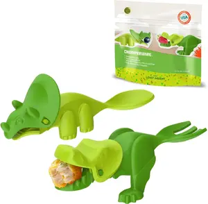 Interactive  Utensils, Dino Chomperware,  Silverware Set, ,  (Leafy Greens)