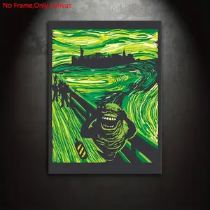 1 Piece/Set Frameless Canvas Painting Print Poster,Classic Expressionism Abstract Funny Humor Parody Pop Art,Ghostbusters Slimers Scream,Perfect Gift for Movie Lovers,Ideal Gift Bedroom,Study,Office,Living Room,Dorm Hallway,Kitchen,Mural,Wall Decoration