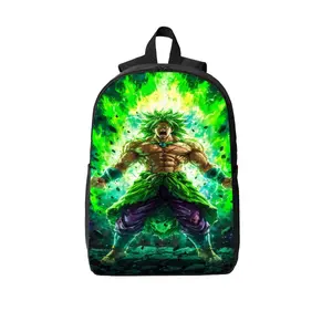 Dragon Ball Super Broly Legendary Super Saiyan 17" Laptop Backpack, Durable Polyester with Breathable Shoulder Straps, Two-Way Zippers & Side Pockets, Ideal for School, Travel & Anime Fans