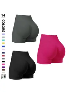New Trendy Women's Lightweight Workout Shorts, Butt Lifting Fitness Shorts Seamless Sports Shorts, High-Waisted Cycling Shorts Slimming Bottoms for Ladies