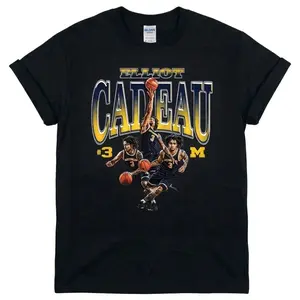 [MADE IN US] Elliot Cadeau #3 Michigan Pullover - Retro Playmaker Graphic Sweatshirt - Point Guard Merch