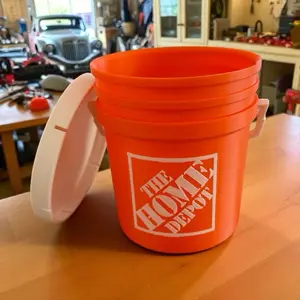 Mini Homer Bucket - Orange Utility Bucket – Home Workshop Inspired Desk Organizer