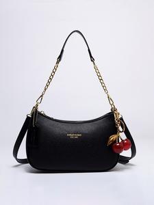 Women's Solid Color PU Leather Shoulder Bag, Adjustable Strap Office Handbag Crossbody Bag, Fashionable Durable Design for Daily Use
