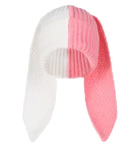 Cozy Bunny Ear Winter Hat - Adorable Knit Beanie for a Charming Look. Stay Warm with this Fluffy -inspired Cap. Perfect for Outdoor Activities or Crochet Enthusiasts.