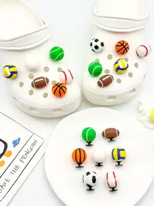 7 Piece Sports Ball Shoe Clip Set, Football Basketball Rugby Decorations, Trendy Hole Shoes Accessories, Stylish Footwear Enhancements