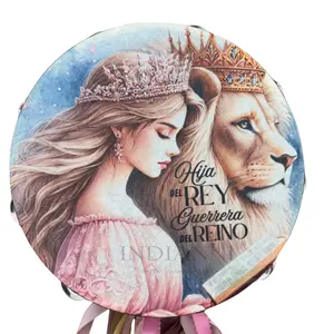 King's Princess Tambourine Synthetic Leather Non-Slip Grip Metal Cymbals Premium Wood