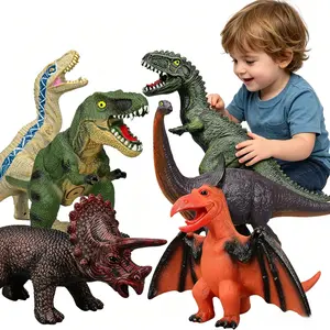 Dinosaur toys,6-piece Jumbo Dinosaur set of large soft toys, very suitable for dinosaur lovers-dinosaur party gifts, birthday gifts