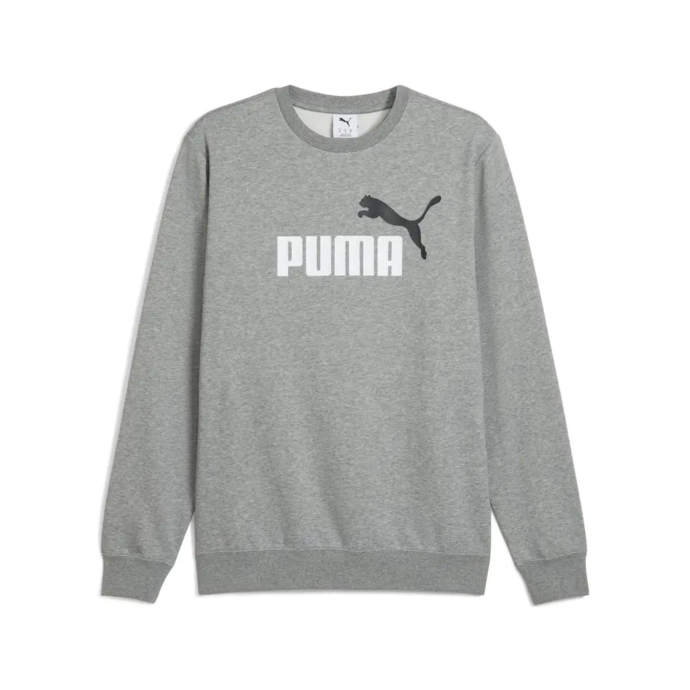PUMA Mens Essentials 2 Color No. 1 Logo Crew Neck Sweatshirt Casual - Grey