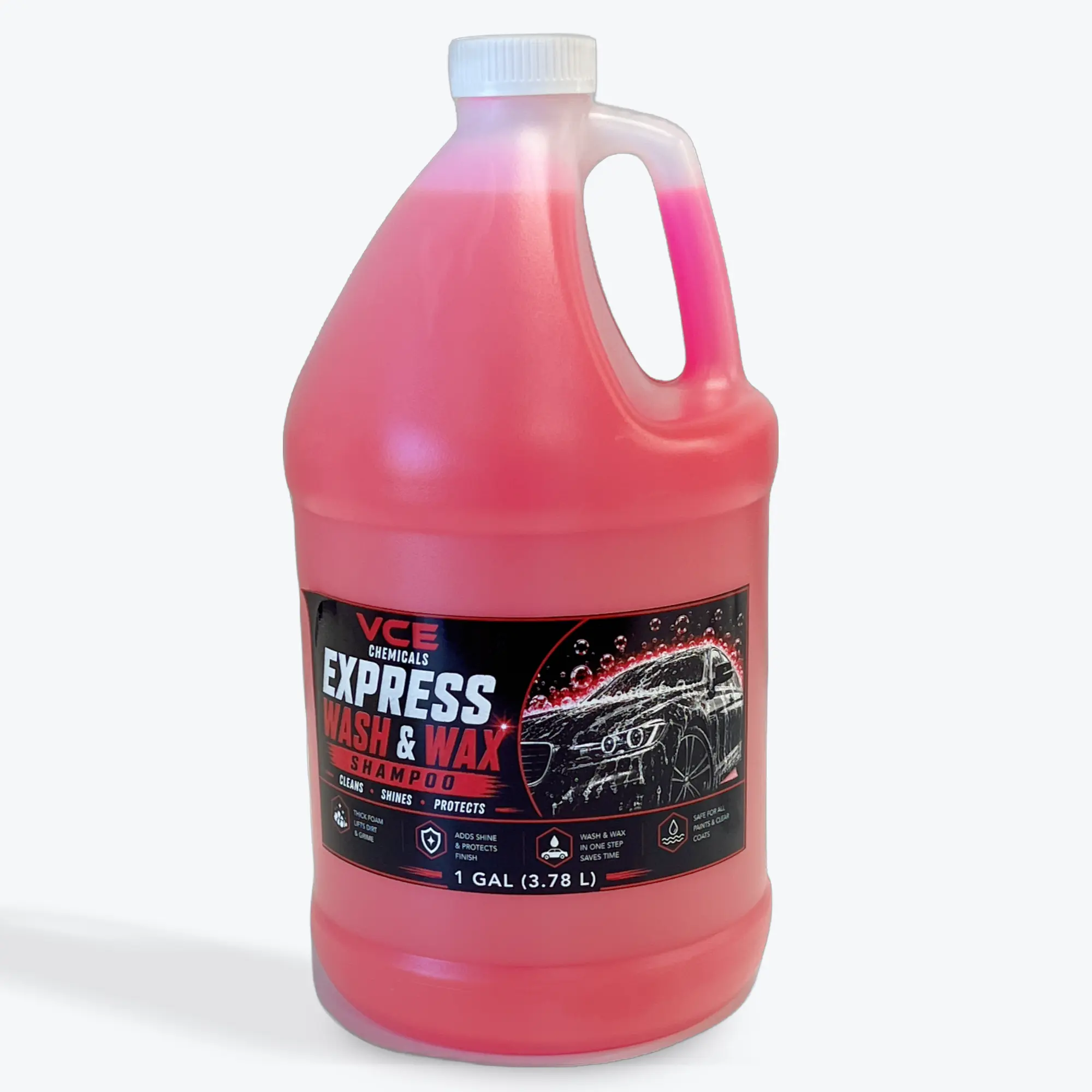 VCE Express Wash & Wax Shampoo - Pink 1 Gal Automotive Car Wash Soap, Effective Cleaner, Vehicle Protector (Car Washing & Maintenance)