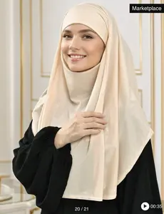 Lightweight Breathable Polyester Women's Headscarf and Plain Masked Base in for Muslim Women Hijab - Double-Layer Construction stylish scarf poncho