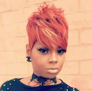Pixie Cut Wig, Short Cut Wigs, Pixie Cut Wigs for Black Women, Short Hair Wigs with Bangs Mix Red Layered Synthetic Wigs