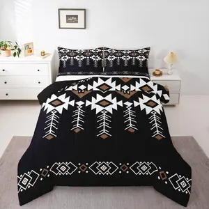 Feelyou Western Ethnic Bedding Set - Breathable Microfiber Aztec Tribal Print Comforter, Digital Printed Multi-Size Duvet Insert for Teens & Adults