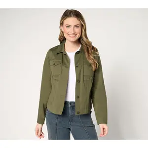 Attitudes by Renee Cotton Stretch Sateen Jacket