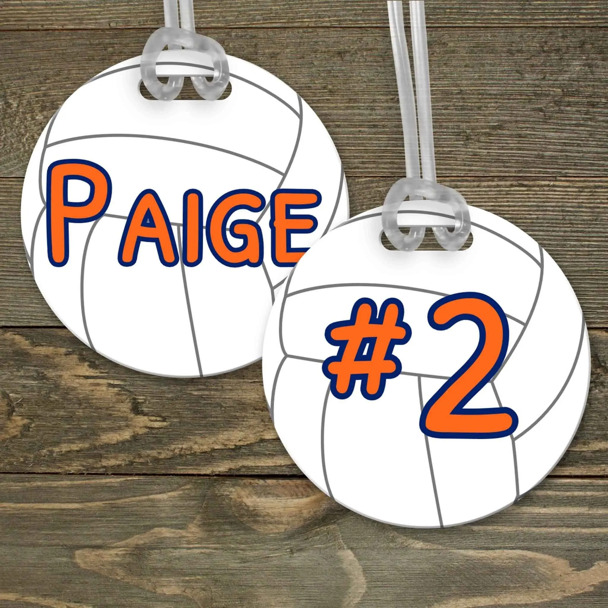 Personalized Luggage Tag | Custom Monogram Bag Tag | Volleyball