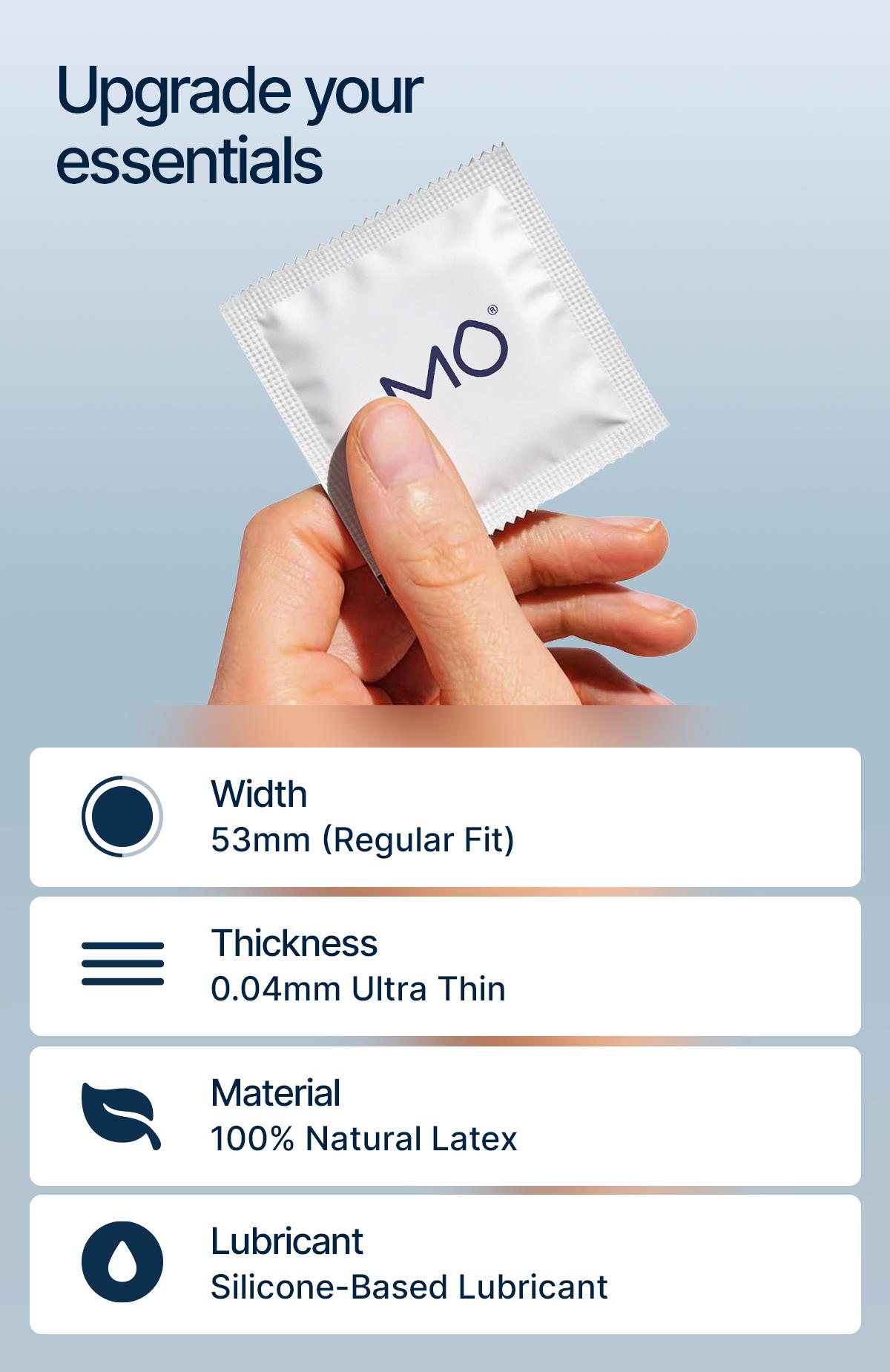 MO Natural Rubber Latex Condoms for Men, 10 Pieces Adult Contraceptives, 0.04mm Ultra-Thin, pH-Balanced for Sensitive Skin, Silicone Sensation, Skin-Like for Closer Intimacy, Prop 65 Safe, Moves with the Body,Shopping Deals, Free 3 Day Shipping,SohoChic,,